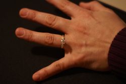 An ex-single Christian shows off her engagement ring