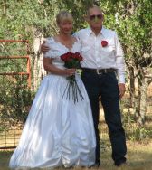 Senior Christians smile after marrying