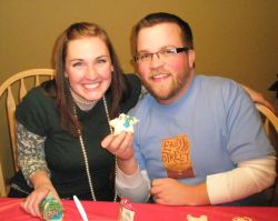 Minnesota Christian singles baking for Christmas together while laughing together