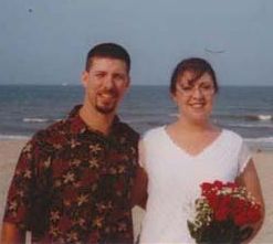 Beach wedding for this Christian couple who smile together