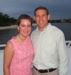 A well dressed attractive Christian couple on a boat