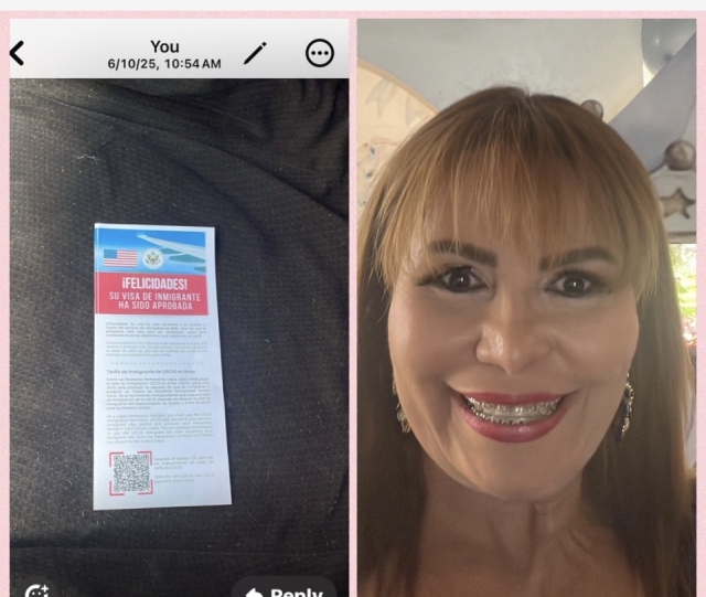 A Honduran Christian woman smiles broadly next to her approved K1 Fiancee visa