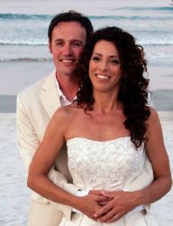 Beach wedding for Welsh man and American wife