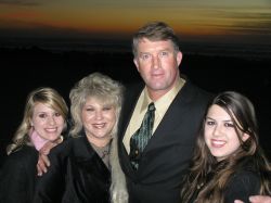 Jim and Marilyn with girls at sunset