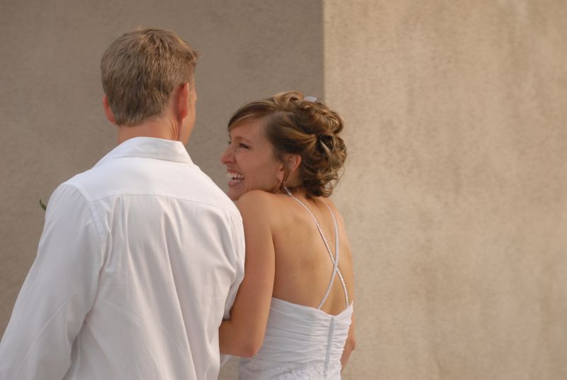 Christian bride laughs off nerves