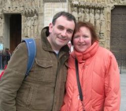 ex-single Christians look very comfortable together on a cold day sight seeing