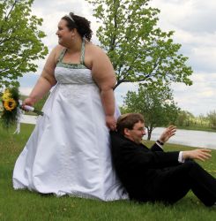 Bride drags off her groom
