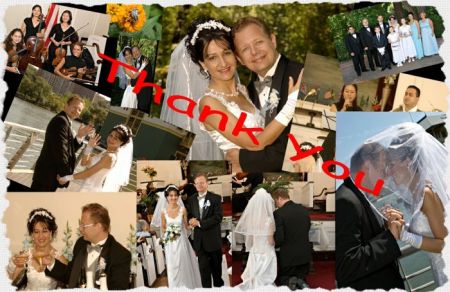 Collage of wedding photos between American and Bulgaria Christians