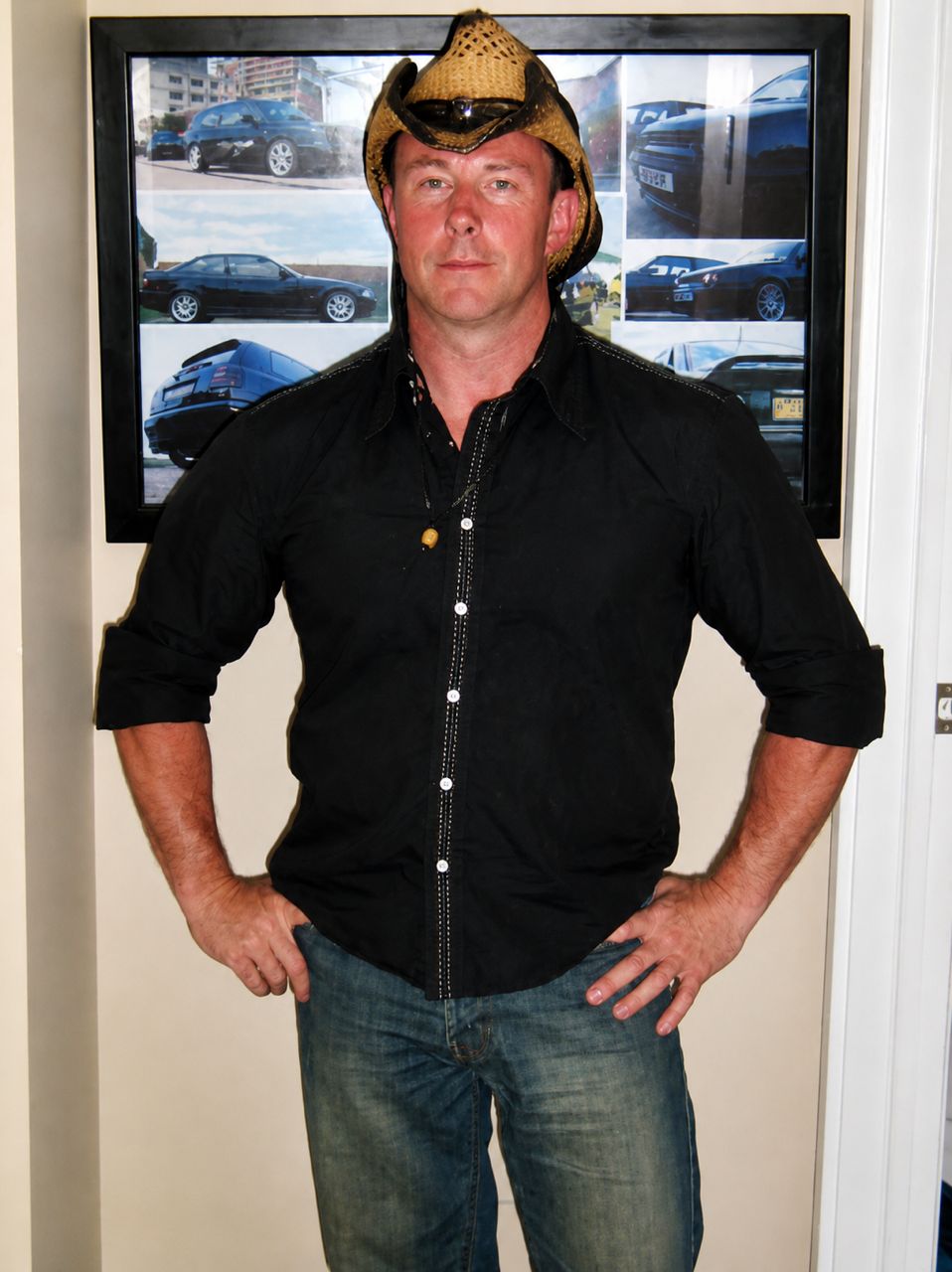 Handsome man in cowboy hat